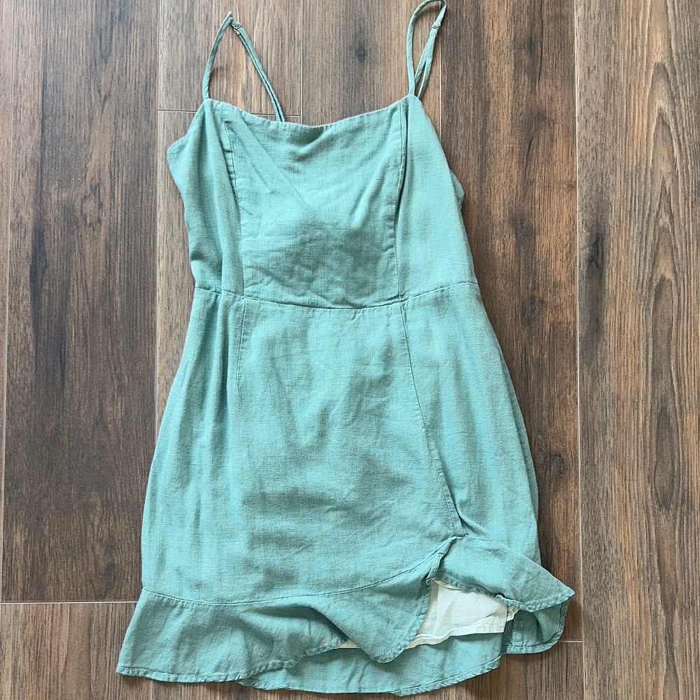 Green Spaghetti Strap Dress